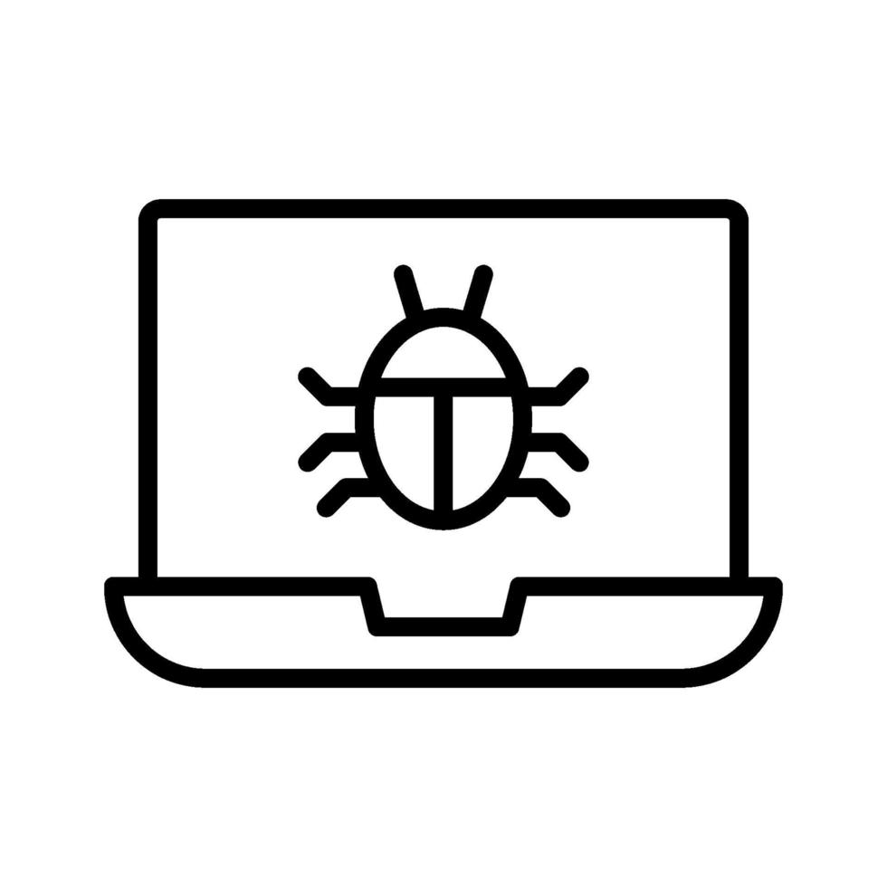 laptop bug pictogram vector