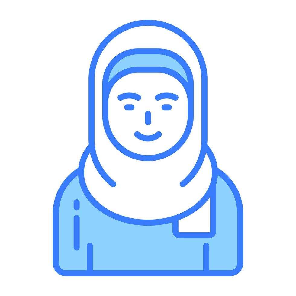 vrouw vervelend hijab tonen vector van moslim vrouw, premie icoon