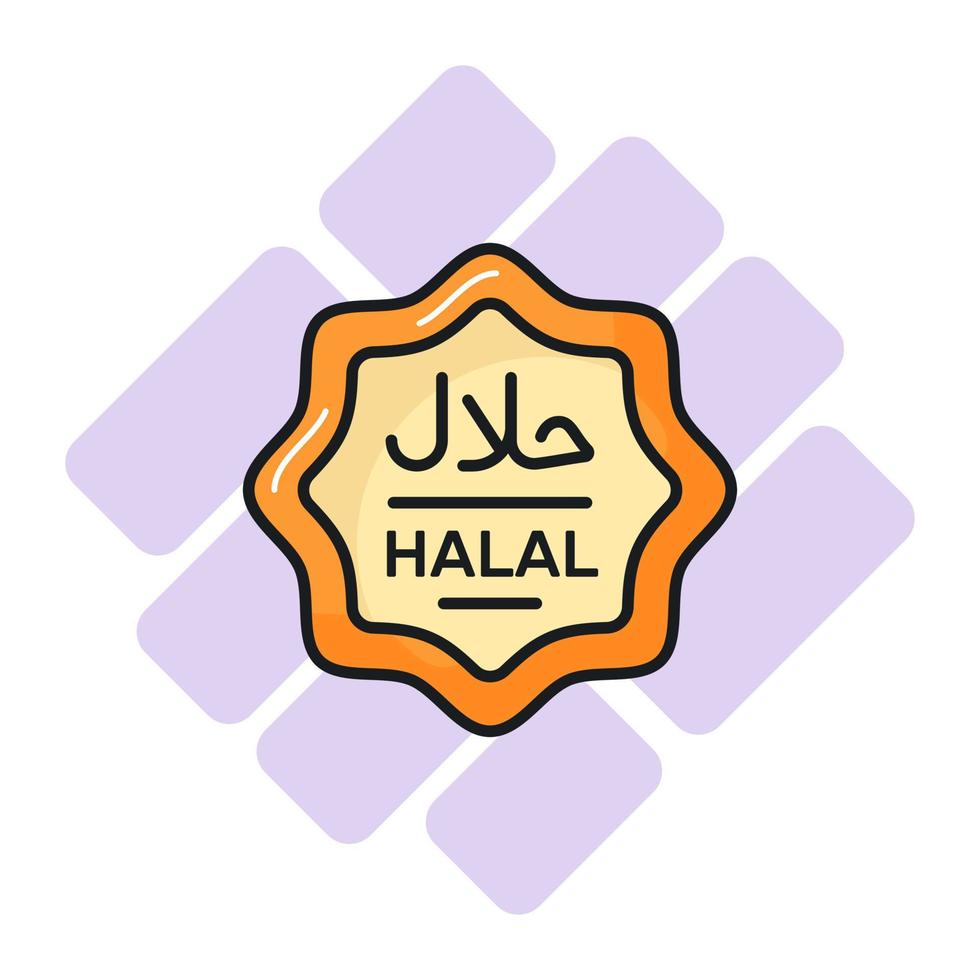 halal voedsel etiket vector ontwerp in modern en modieus stijl, gemakkelijk naar gebruik icoon