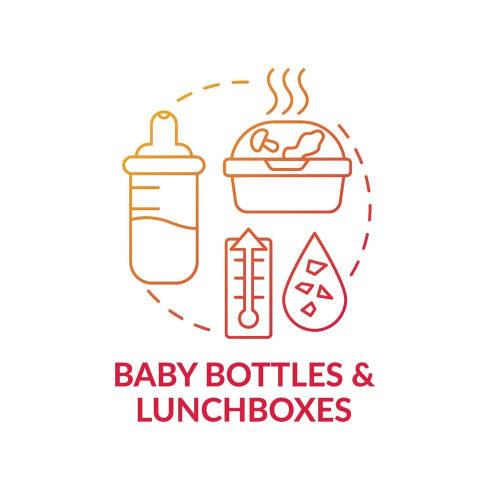 babyflessen en lunchboxen concept pictogram vector