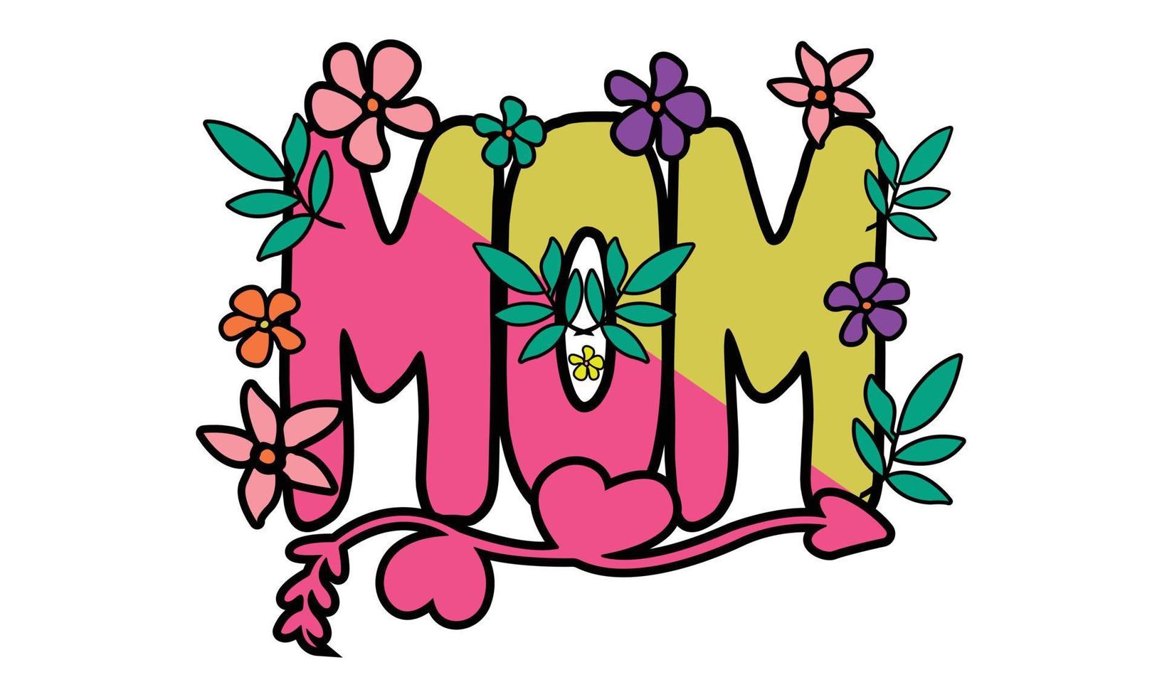gelukkig moeders dag, meisjes mama, retro golvend SVG t-shirt ontwerp. vector