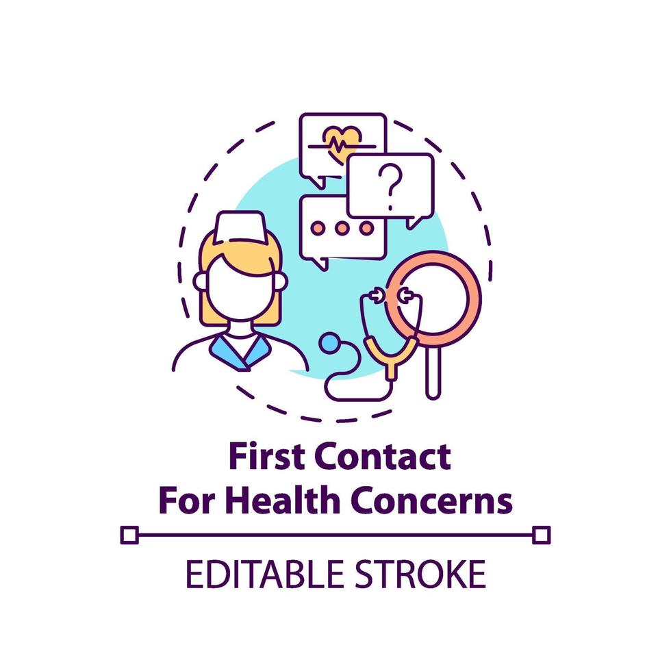 eerste contact voor gezondheidsproblemen concept pictogram vector