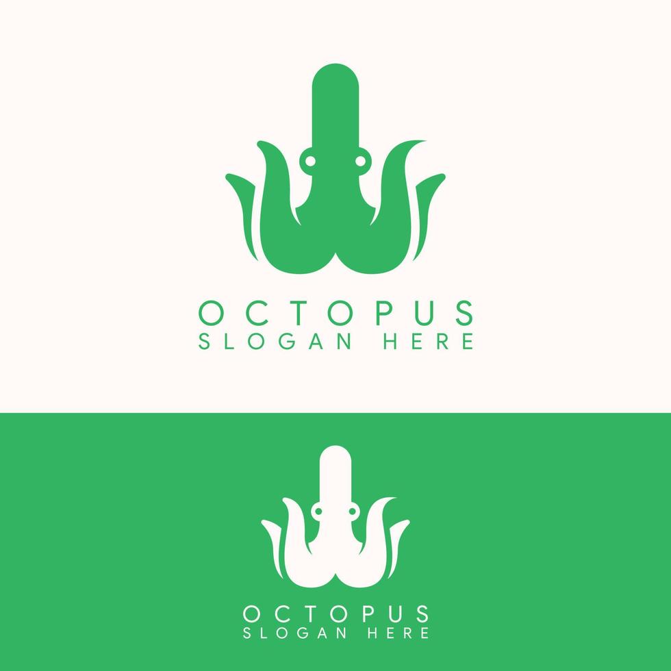 elegant gemakkelijk Octopus inktvis logo sjabloon vector