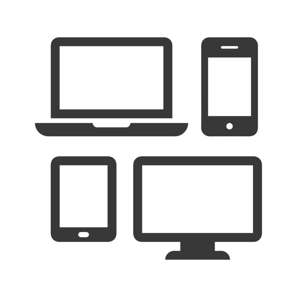 laptop mobiel telefoon tablet zwart icoon vector beeld