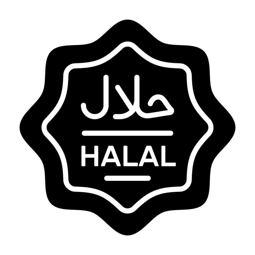 halal voedsel etiket vector ontwerp in modern en modieus stijl, gemakkelijk naar gebruik icoon