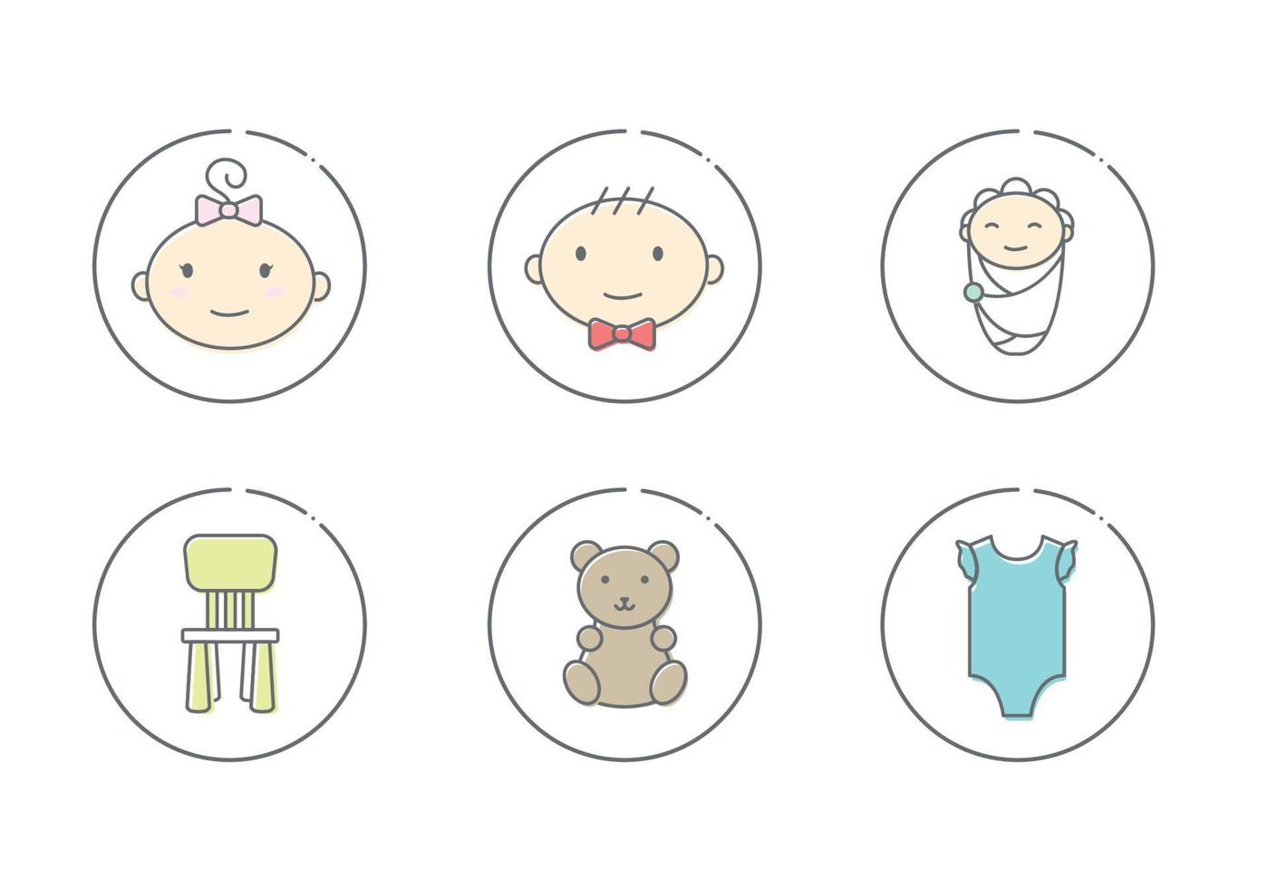 baby kleding lijn pictogrammen vector