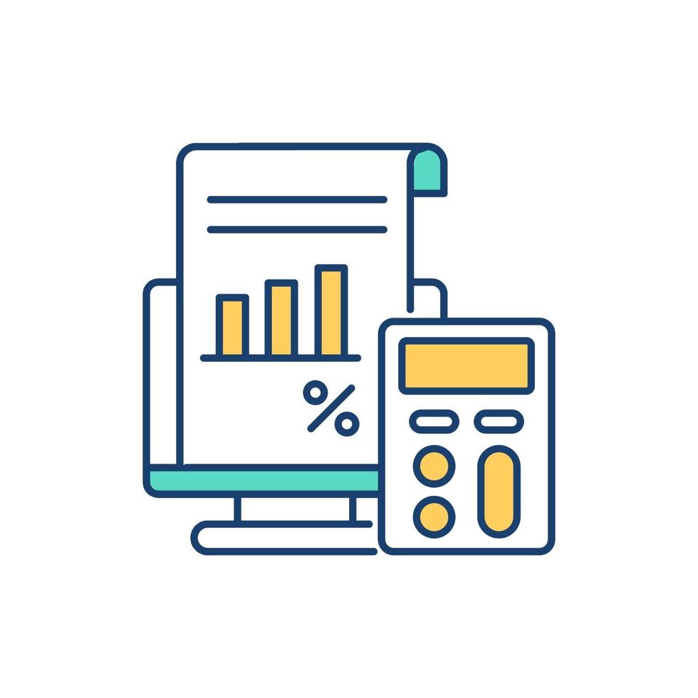 berekening van financieel risico RGB-kleur pictogram vector