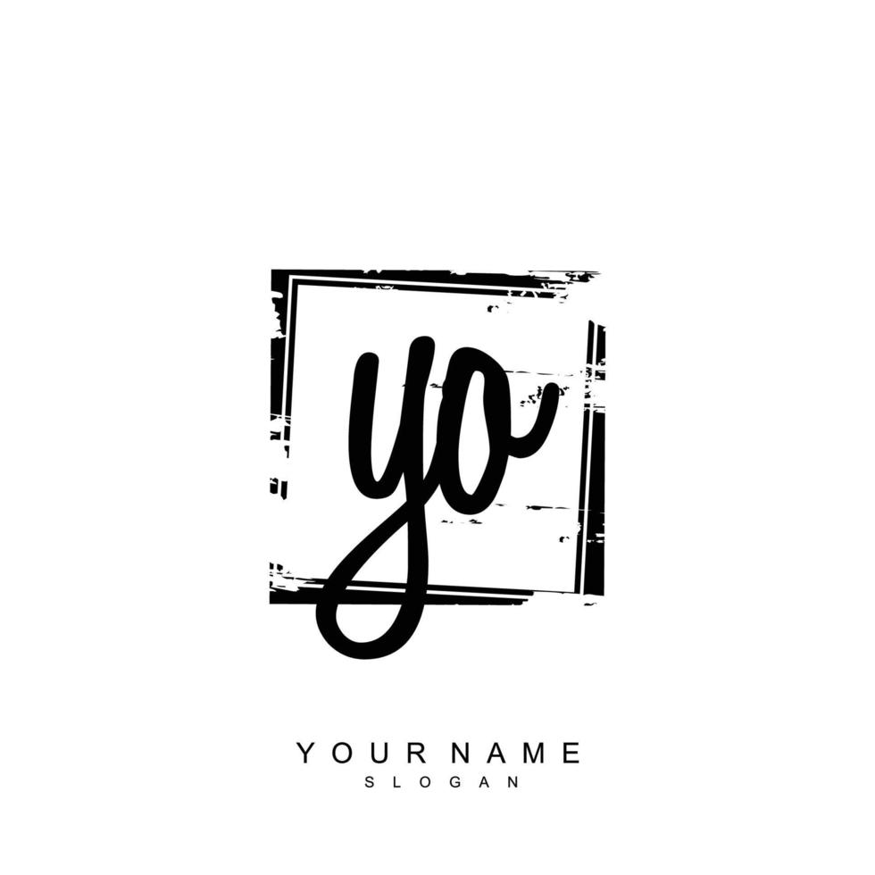 eerste yo monogram met grunge sjabloon ontwerp vector
