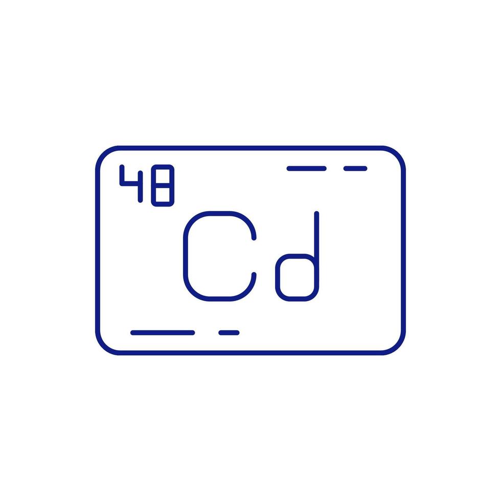 scheikundig element cadmium rgb kleur pictogram vector
