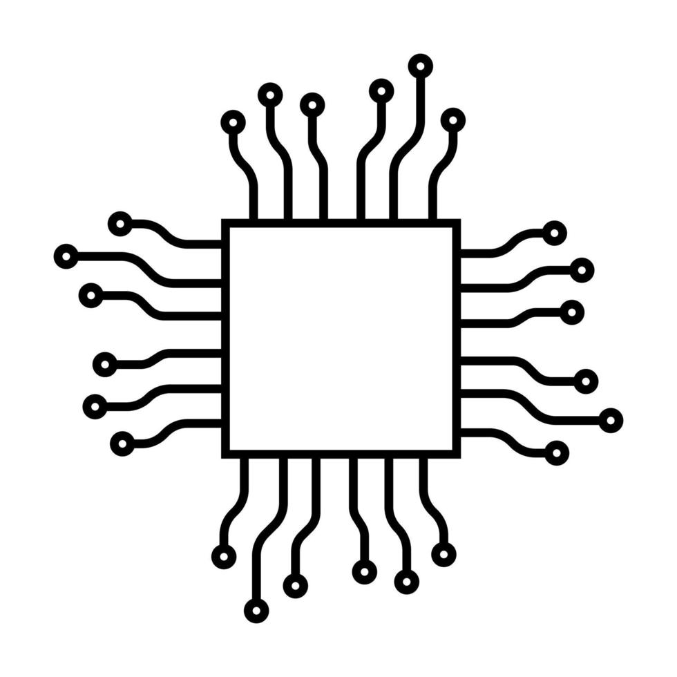 microchip bord, openai en chatgpt chippen. microschakeling kunstmatig intelligentie- technologie Chatbot systeem helper. babbelen bot symbool ai. vector illustratie