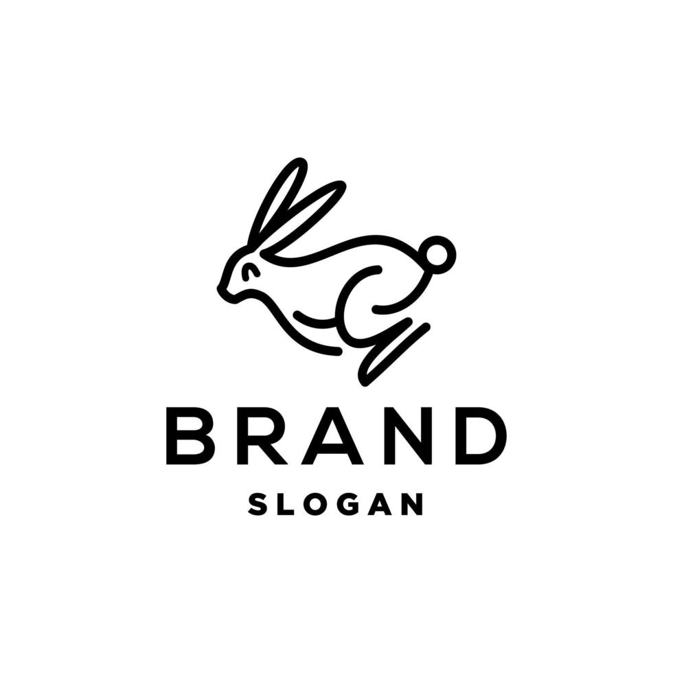 abstract konijn schets logo icoon ontwerp. meetkundig lineair minimalistisch lijn logo icoon haas. vector