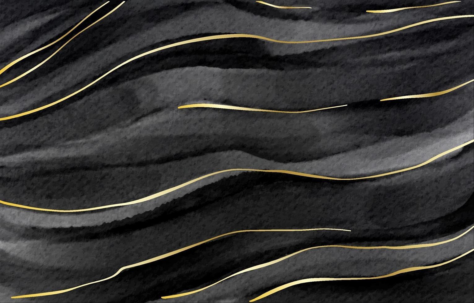 elegante aquarel zwarte en gouden achtergrond vector