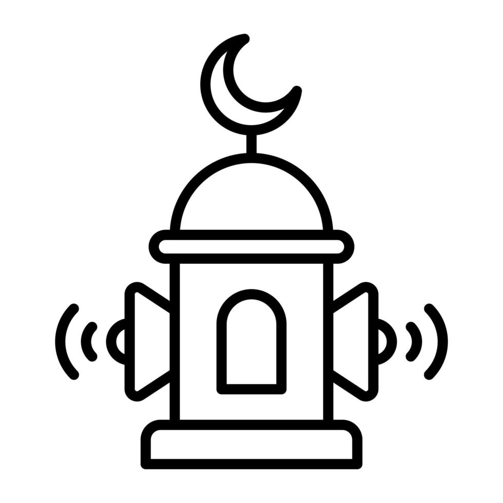 luidsprekers Aan moskee toren tonen concept van adhan vector in modieus stijl