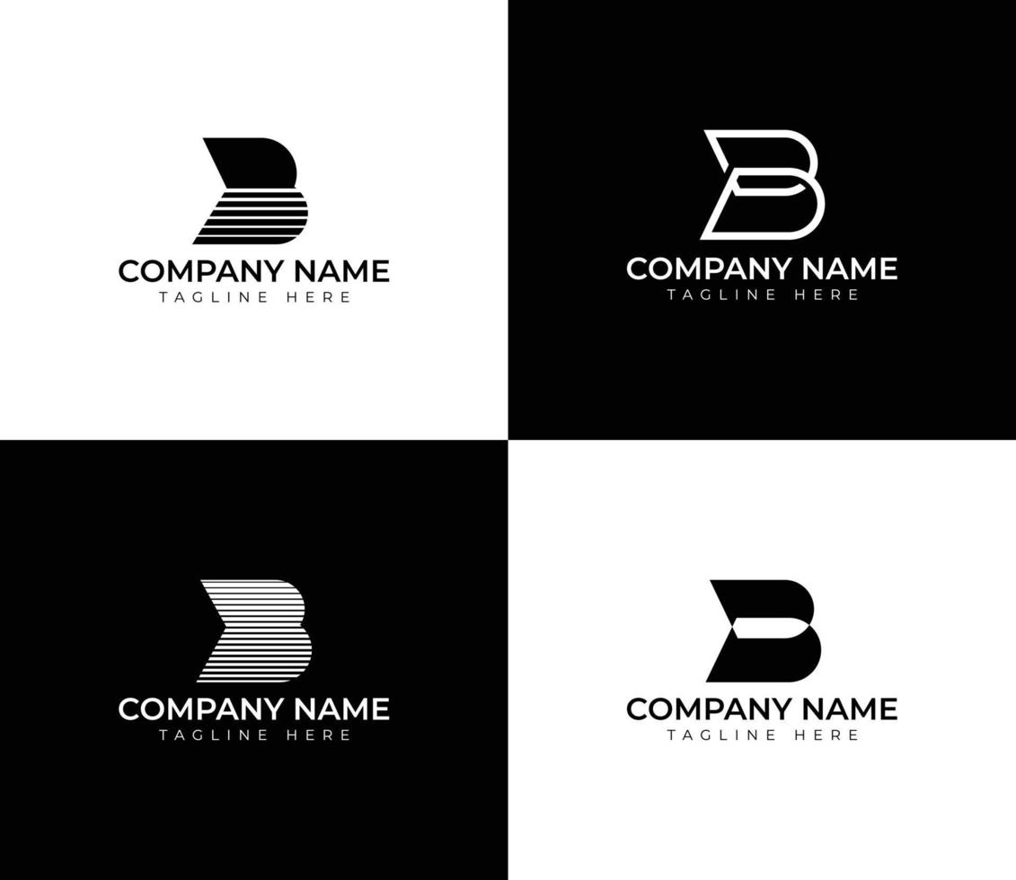abstract lijn kunst, creatief brief b logo vector ontwerp bundel inspiratie. logos kan worden gebruikt voor pictogrammen, merken, identiteiten, alfabet, samenvattingen.