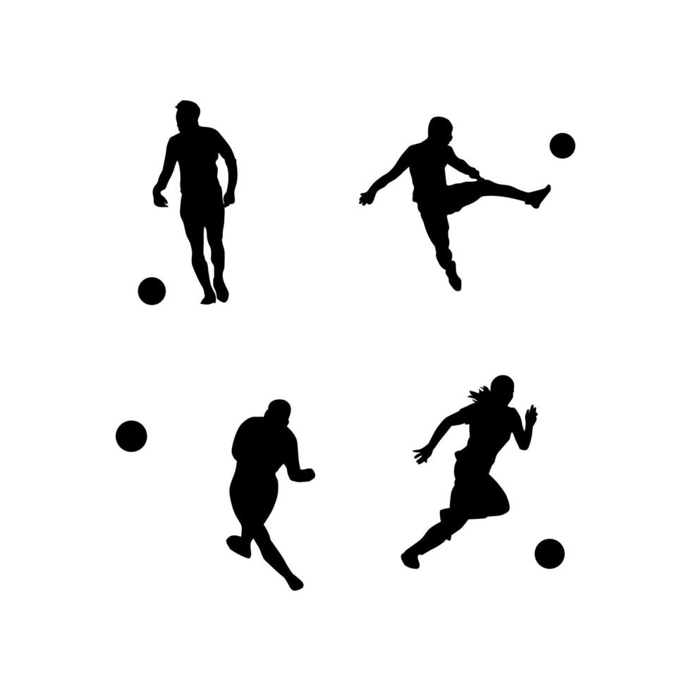 silhouet van voetballers vectorillustratie vector