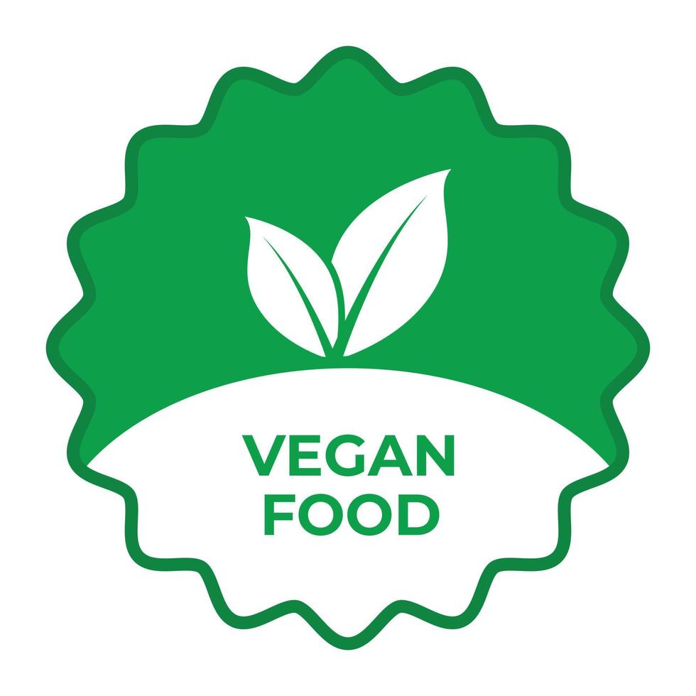 veganistisch voedsel icoon, veganistisch maaltijd embleem icoon vector voor cbd etiket ontwerp, doos ontwerp, sociaal media na, supplement ontwerp elementen