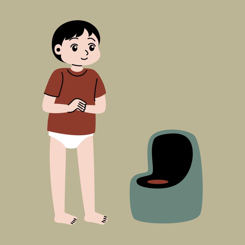 toilet opleiding vector vlak illustratie