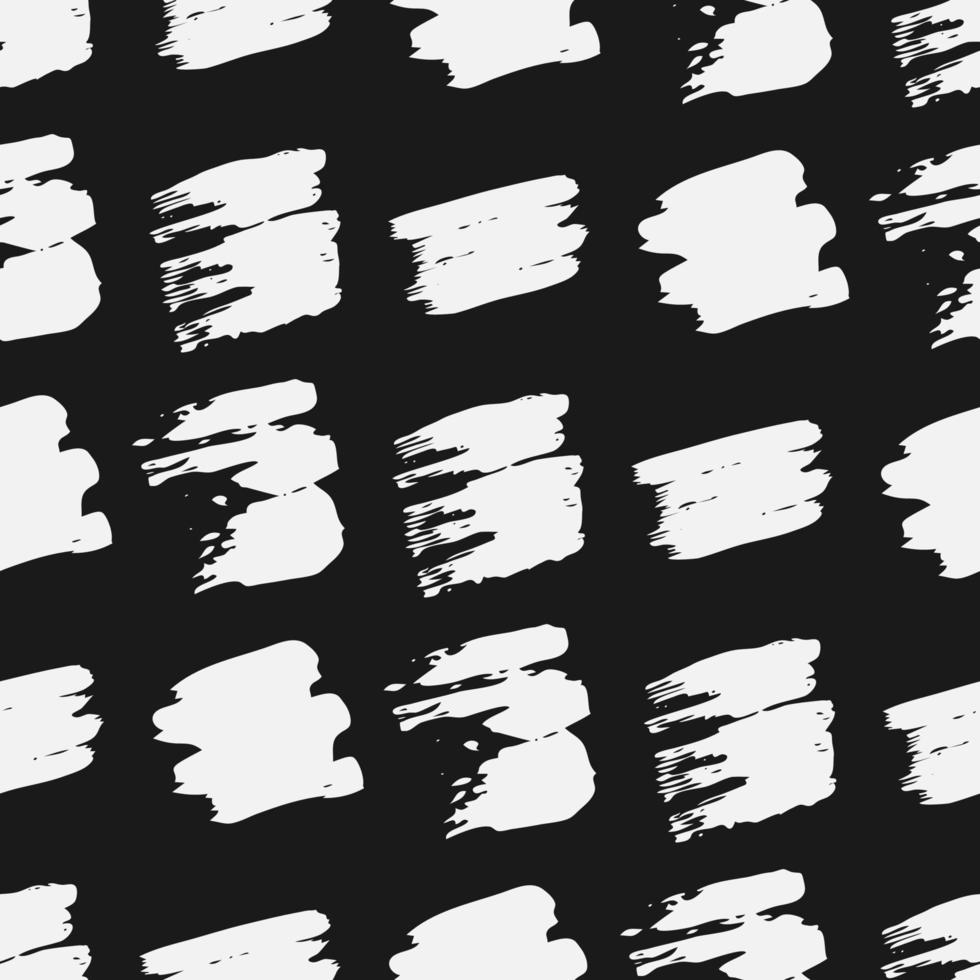 naadloos patroon met wit hand- getrokken kattebelletje smeren Aan donker achtergrond. abstract grunge textuur. vector illustratie