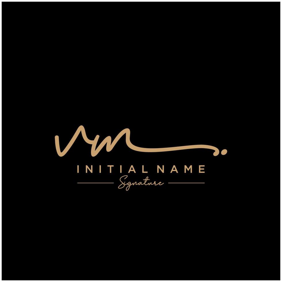 brief vm handtekening logo sjabloon vector