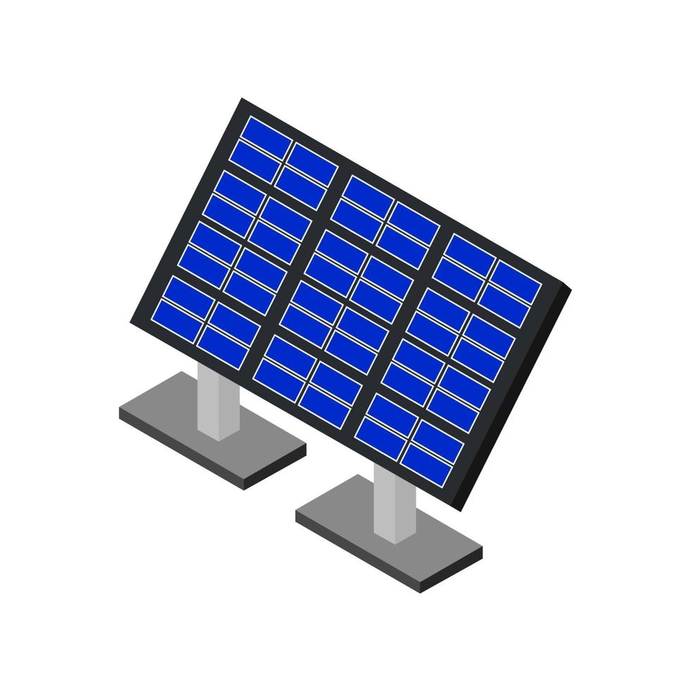 isometrisch zonnepaneel op witte achtergrond vector
