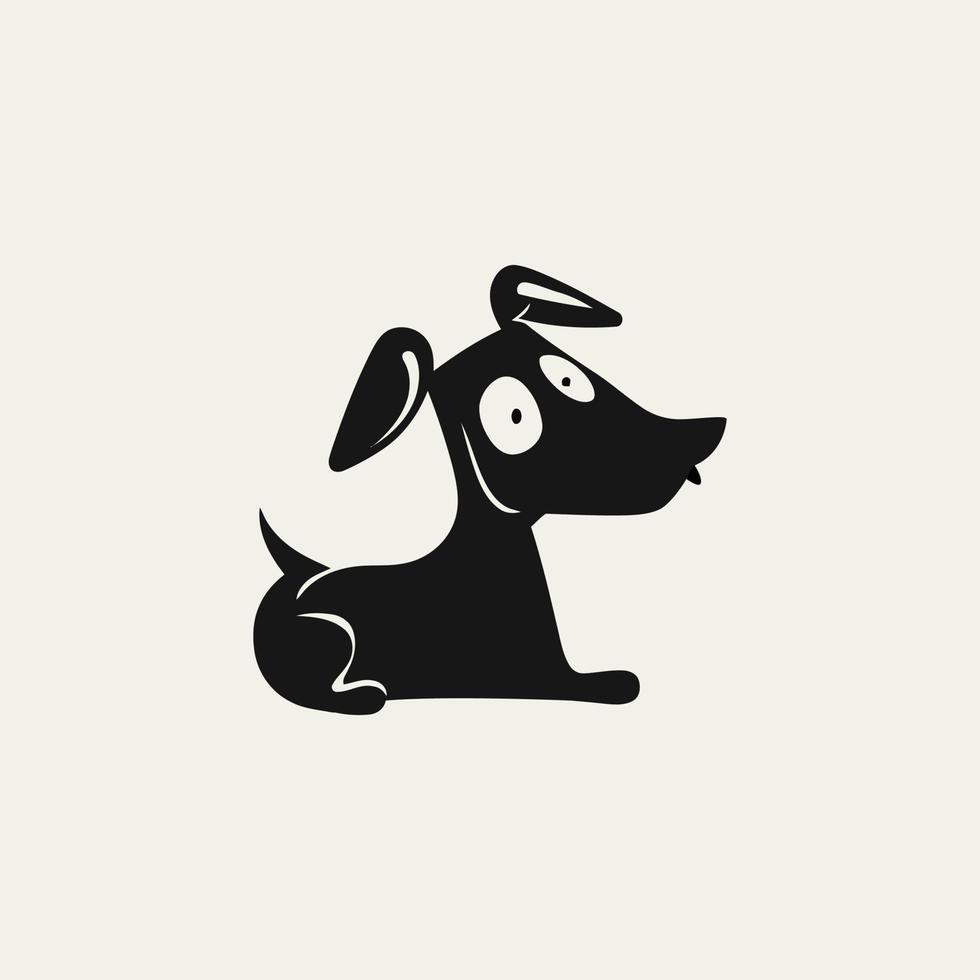 zwart silhouet van een schattig hond geïsoleerd Aan een wit achtergrond. vector logo ontwerp