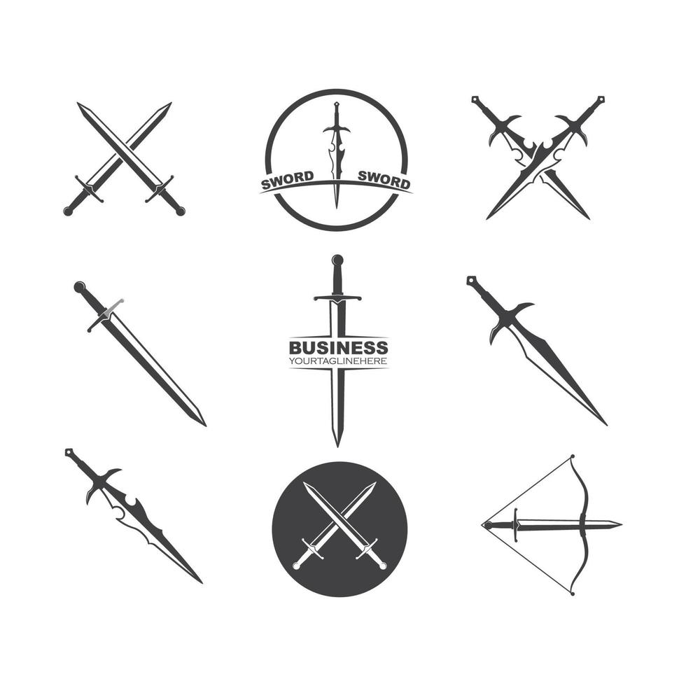 zwaard logo icoon vector illustratie ontwerp