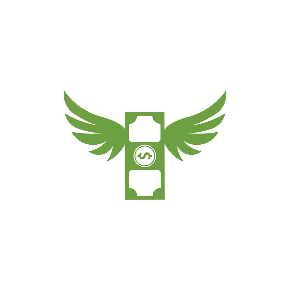 geld Vleugels logo icoon vector illustratie