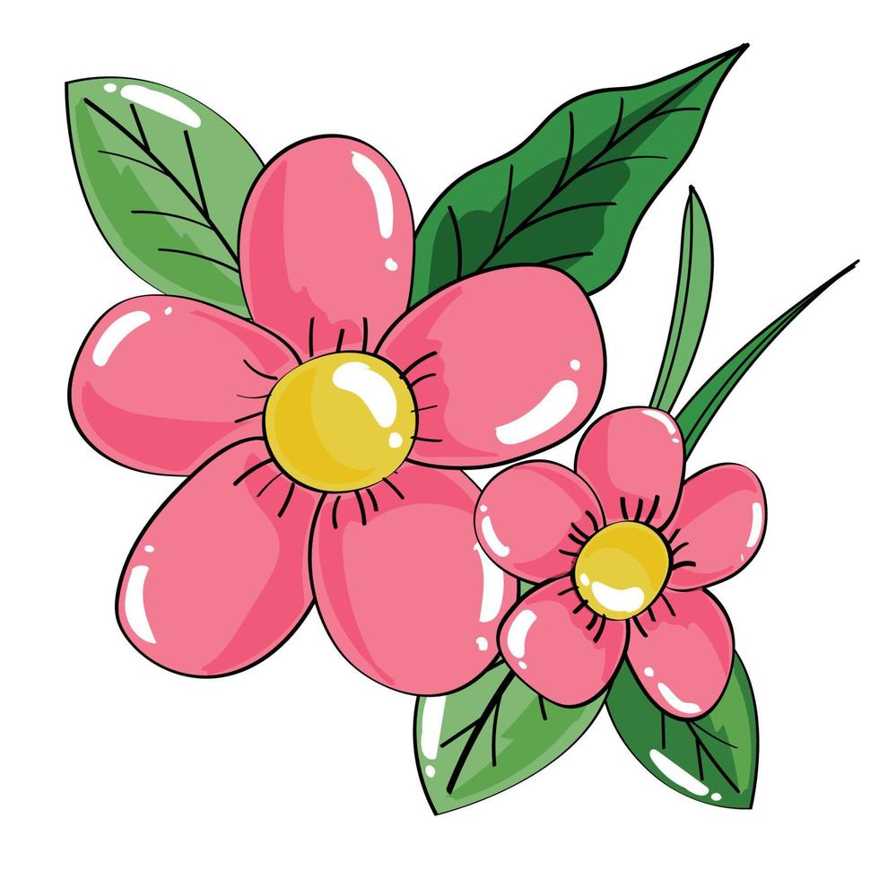 hand- tekening bloemen element reeks 01 vector