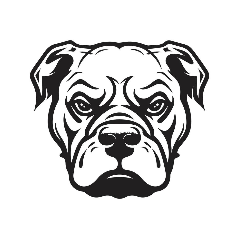 boos pitbull, logo concept zwart en wit kleur, hand- getrokken illustratie vector