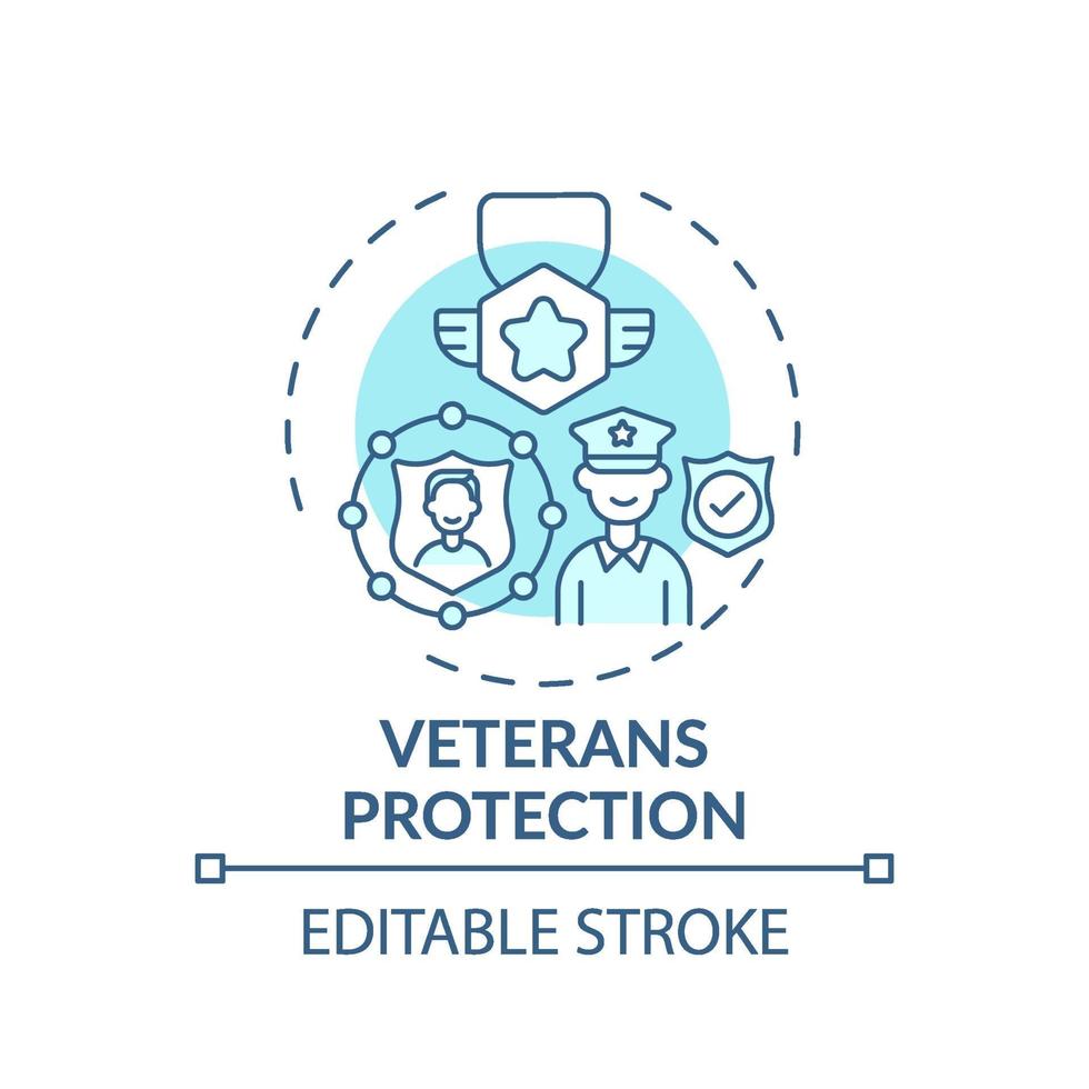 veteranen bescherming concept pictogram vector