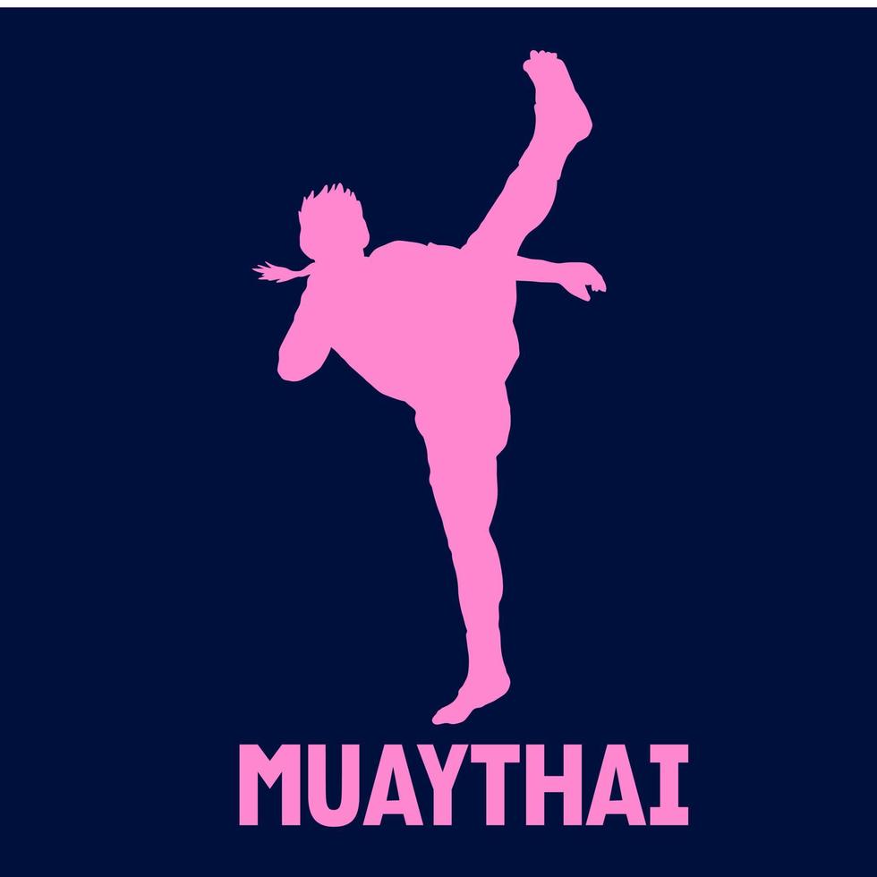 illustratie vector Muay Thais silhouet logo icoon