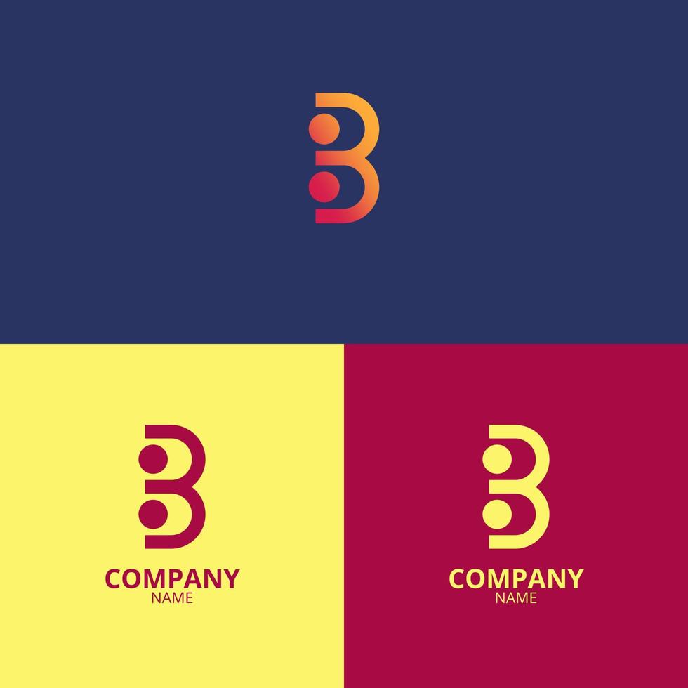 de brief b logo met een schoon en modern stijl ook toepassingen een helling kleur van opvallend rood en vervaagd geel dat heeft een professioneel voelen, perfect voor versterking uw bedrijf logo branding vector