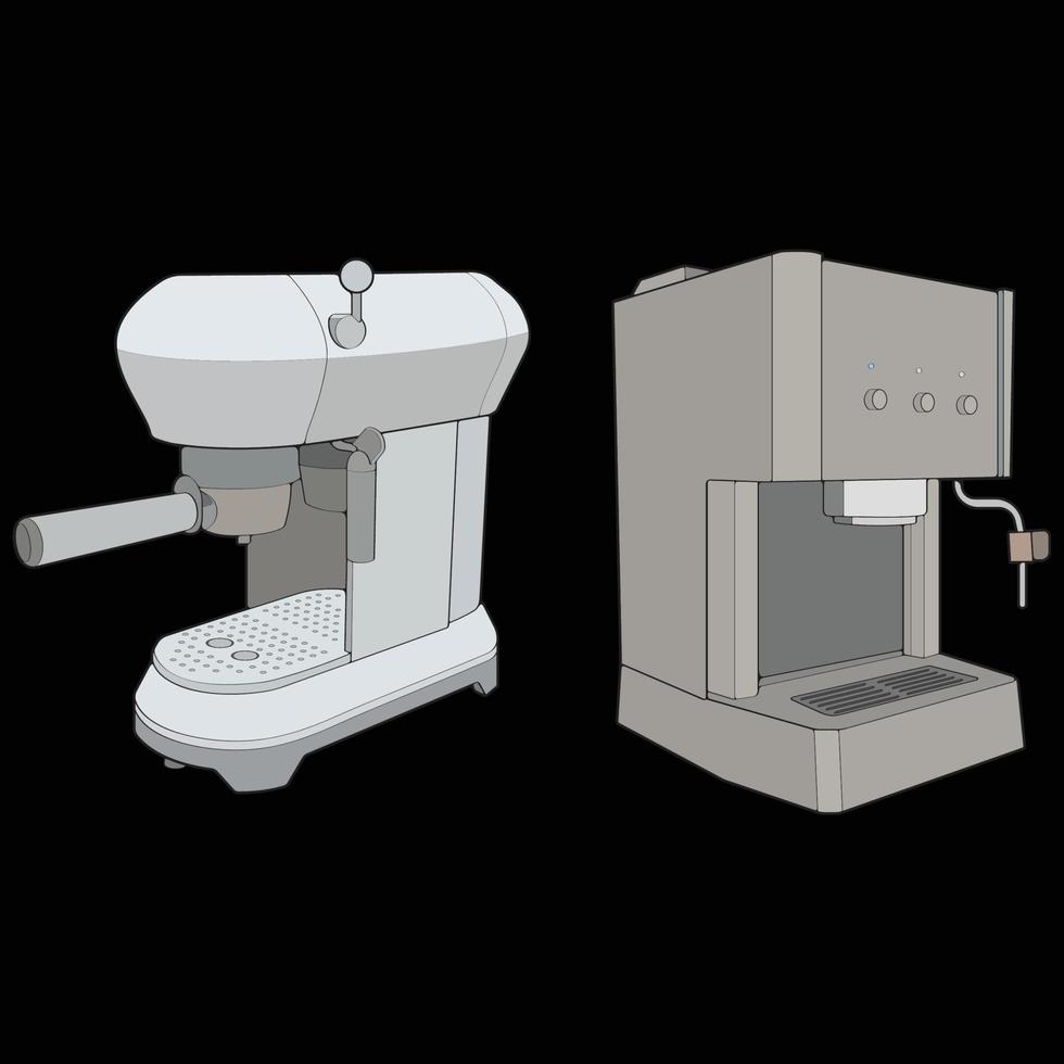 reeks van koffie maker hand- tekening vector, koffie maker getrokken in een schetsen stijl, koffie maker praktijk sjabloon schets, vector illustratie.