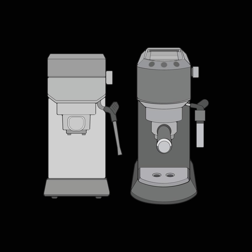 reeks van koffie maker hand- tekening vector, koffie maker getrokken in een schetsen stijl, koffie maker praktijk sjabloon schets, vector illustratie.