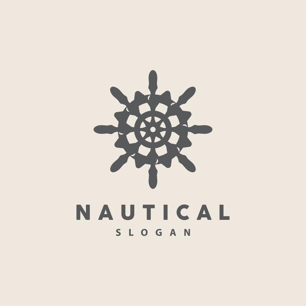 schip stuurinrichting logo, stuurinrichting wiel boot schip jacht kompas vector, elegant gemakkelijk minimalistische ontwerp oceaan, het zeilen vector