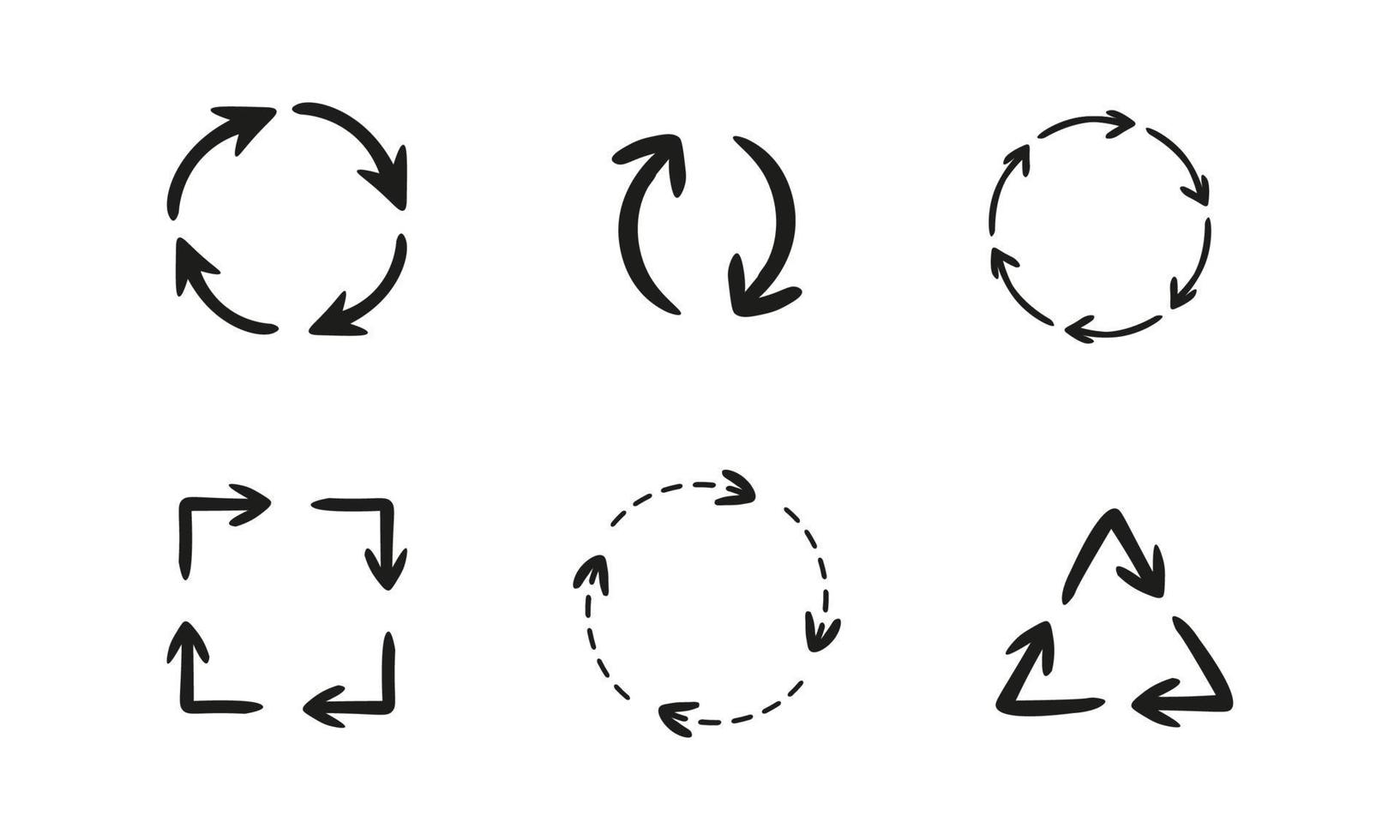 cirkelvormige pijlen pictogramserie vector