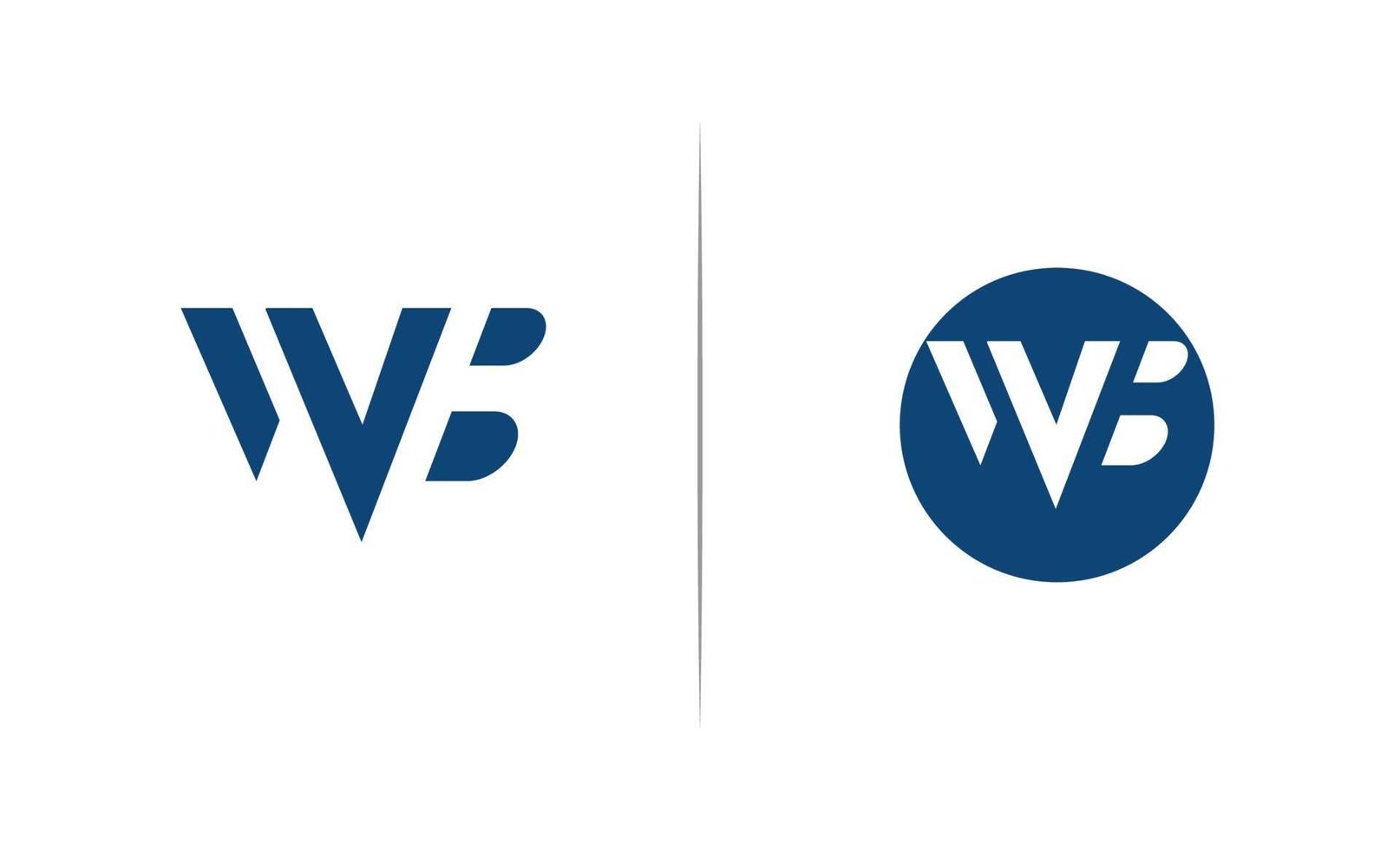 letter wb negatieve ruimte logo sjabloon vector
