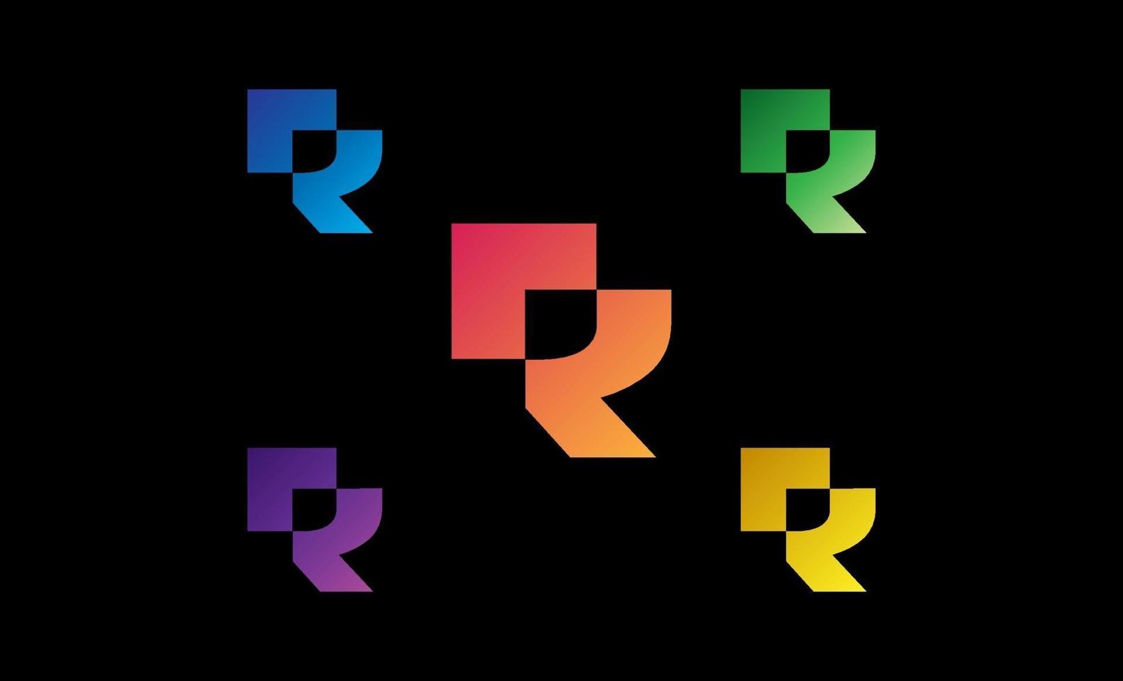 eerste r creatieve logo ontwerp vectorillustratie vector