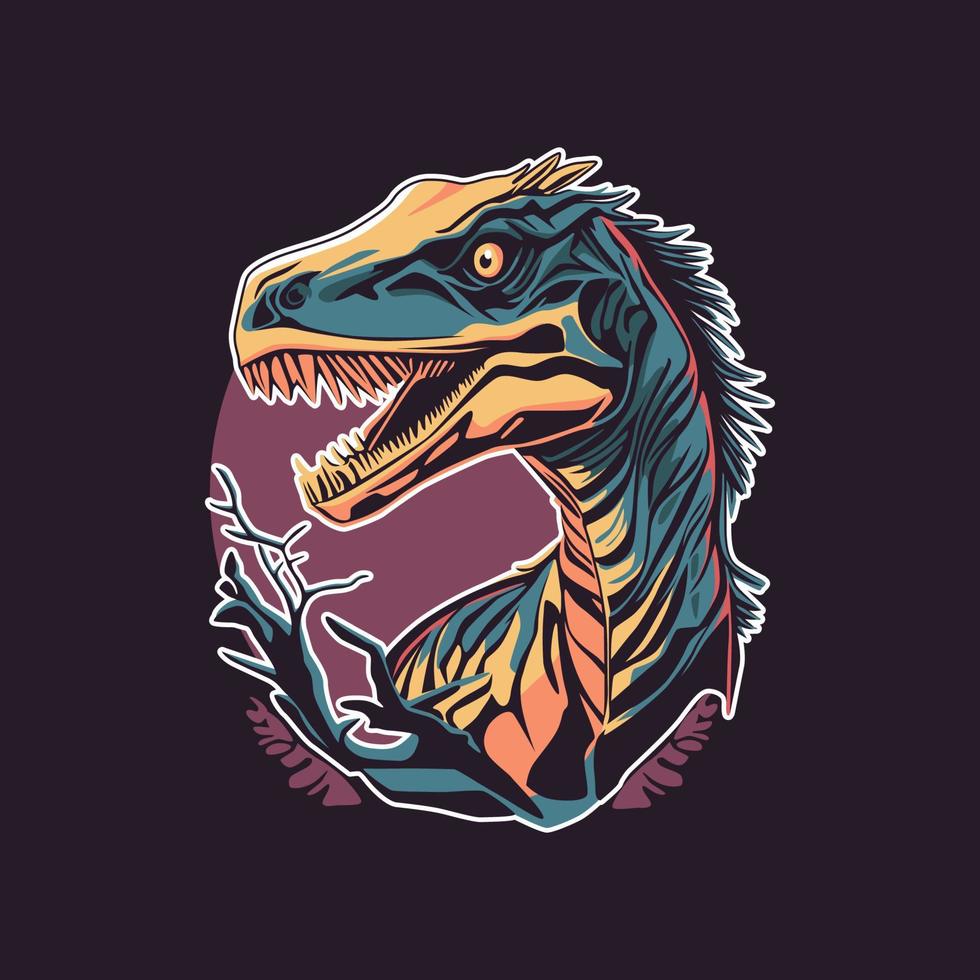 velociraptor illustratie voor t overhemd ontwerp vector