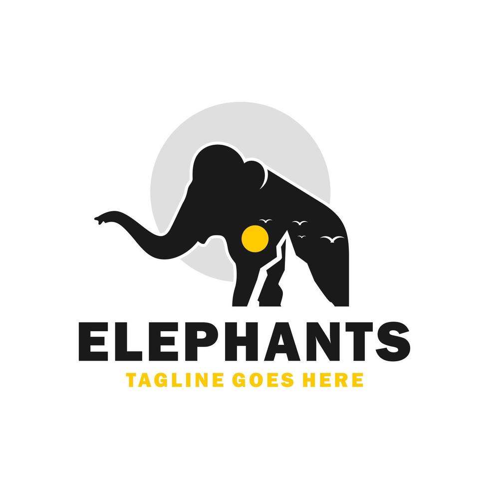 olifant berg vector illustratie logo