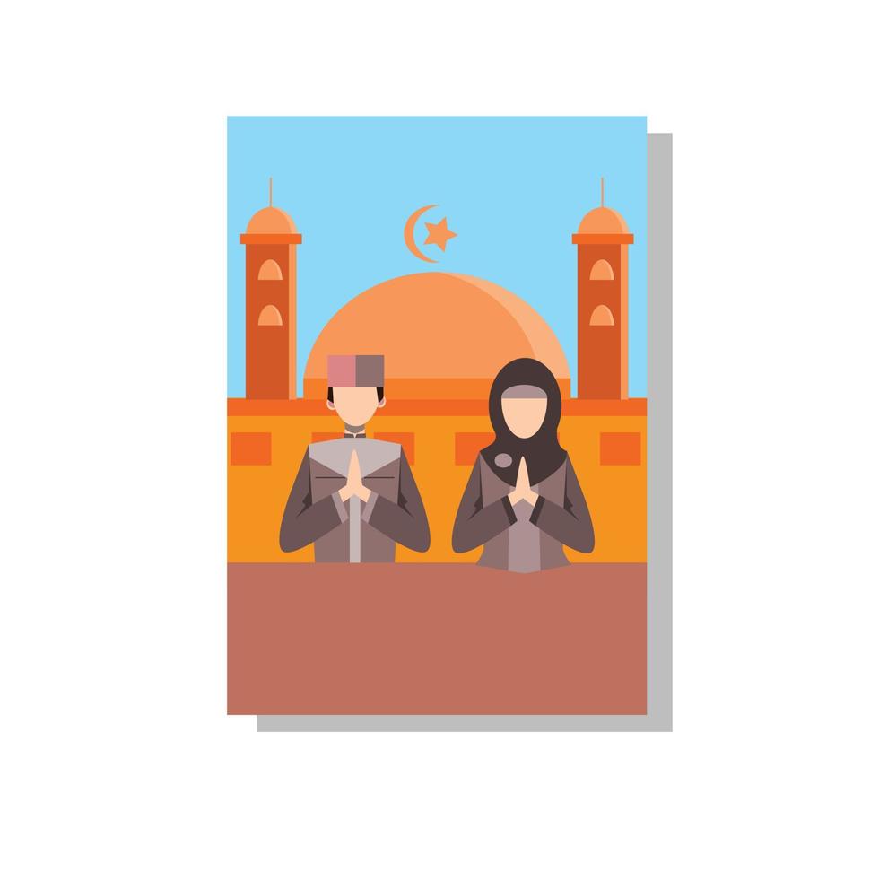 gelukkig ied mubarak illustratie vector