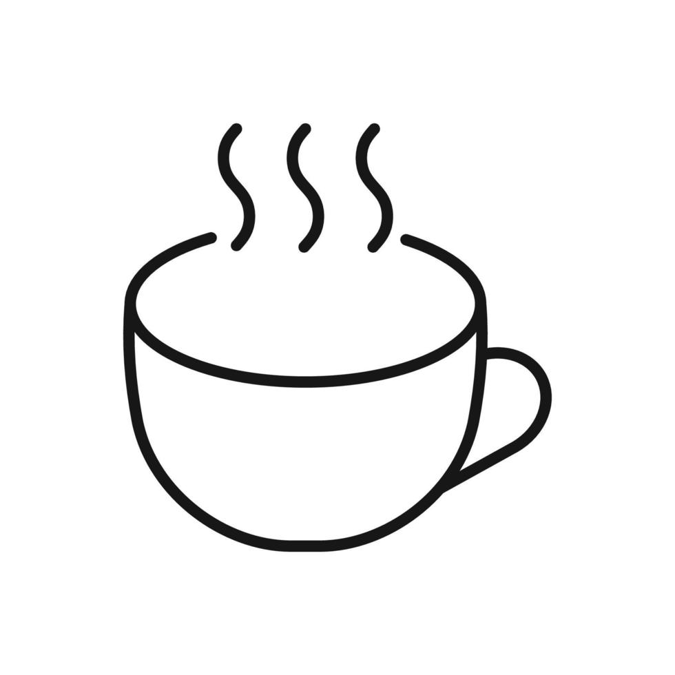bewerkbare icoon van kop een koffie, vector illustratie geïsoleerd Aan wit achtergrond. gebruik makend van voor presentatie, website of mobiel app