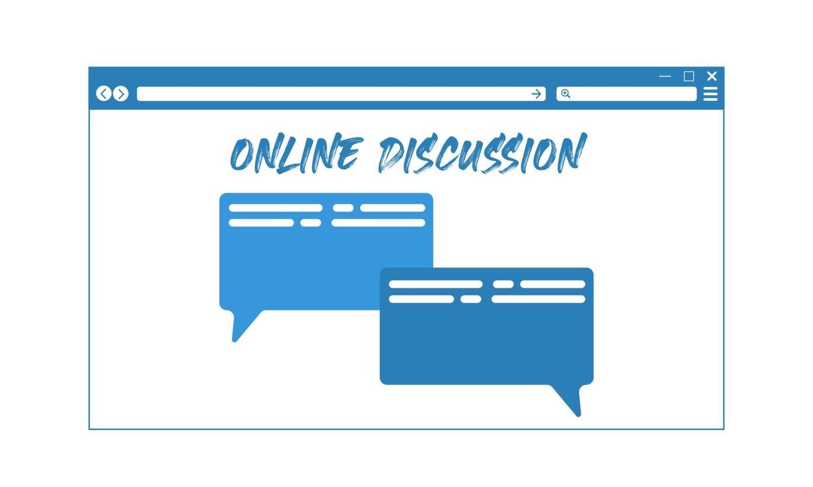 online web discussie concept vector