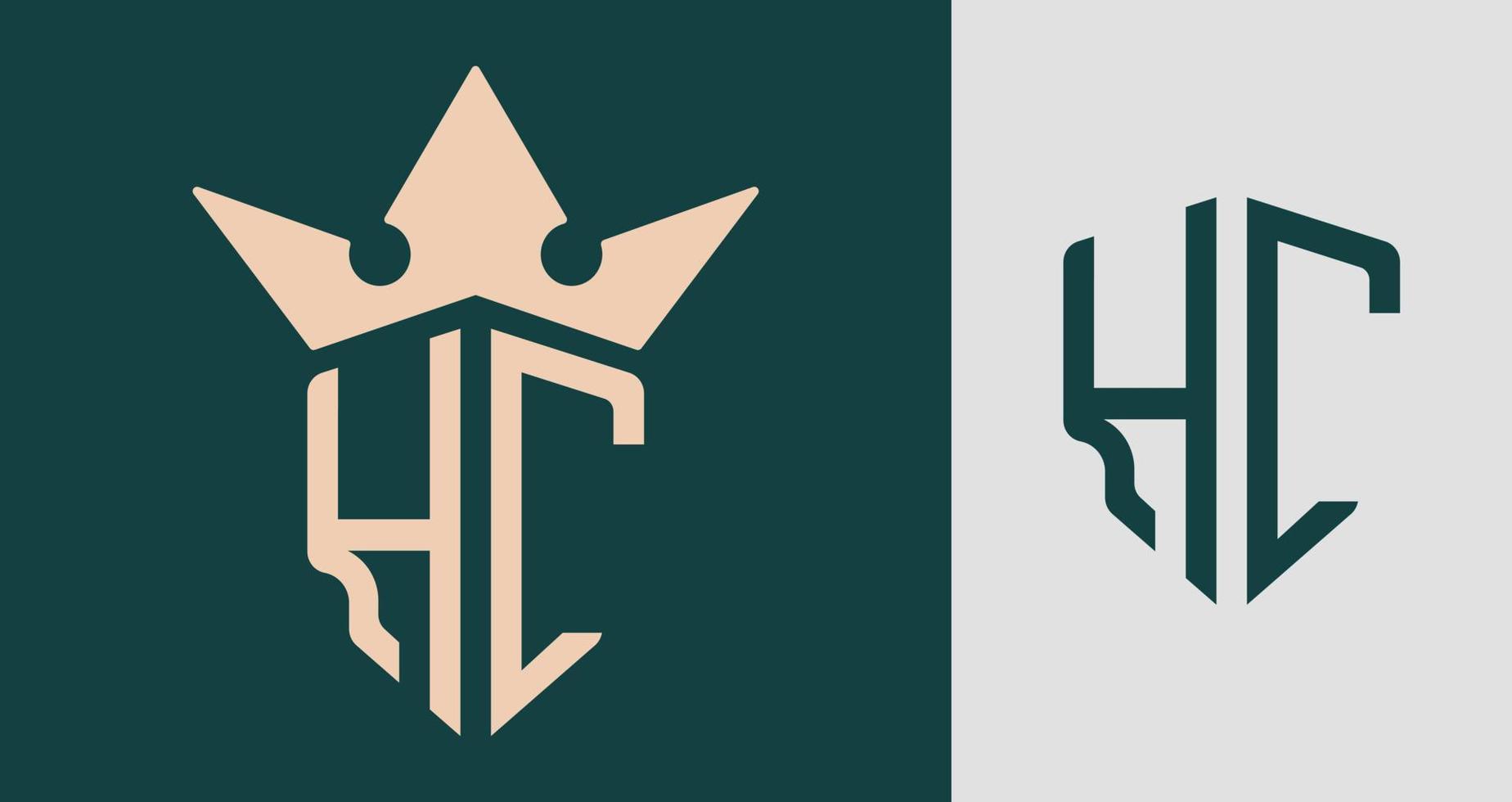 creatief eerste brieven hc logo ontwerpen. vector