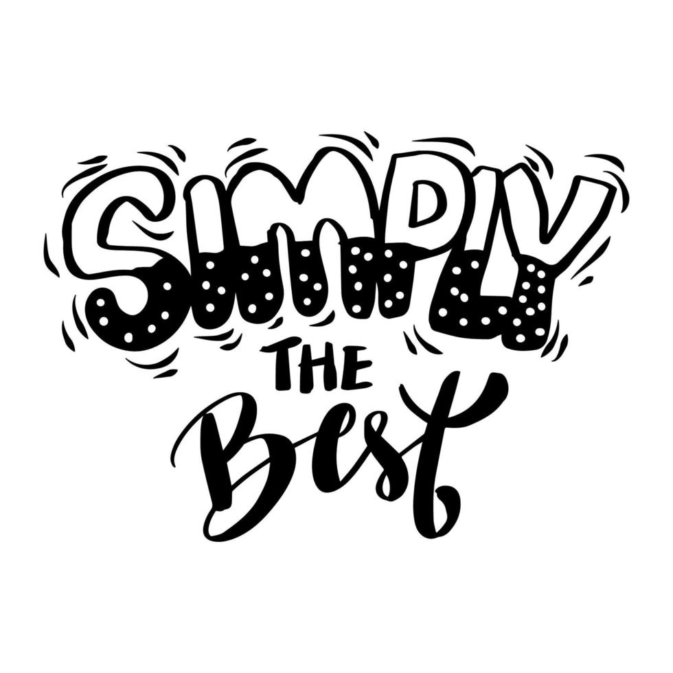 eenvoudig de het beste opschrift hand- getrokken belettering vector