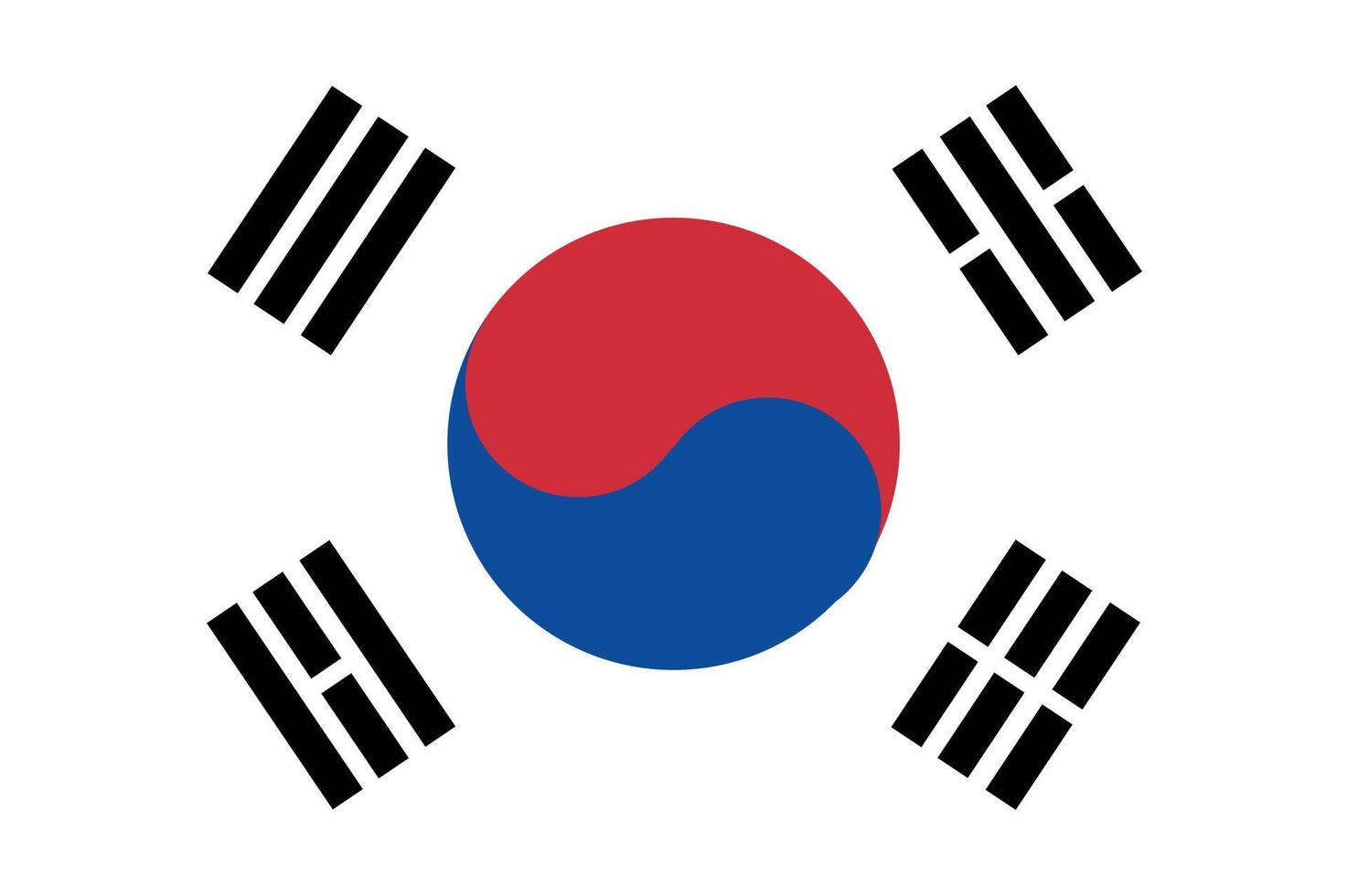 zuiden Korea nationaal officieel vlag symbool, banier vector illustratie.