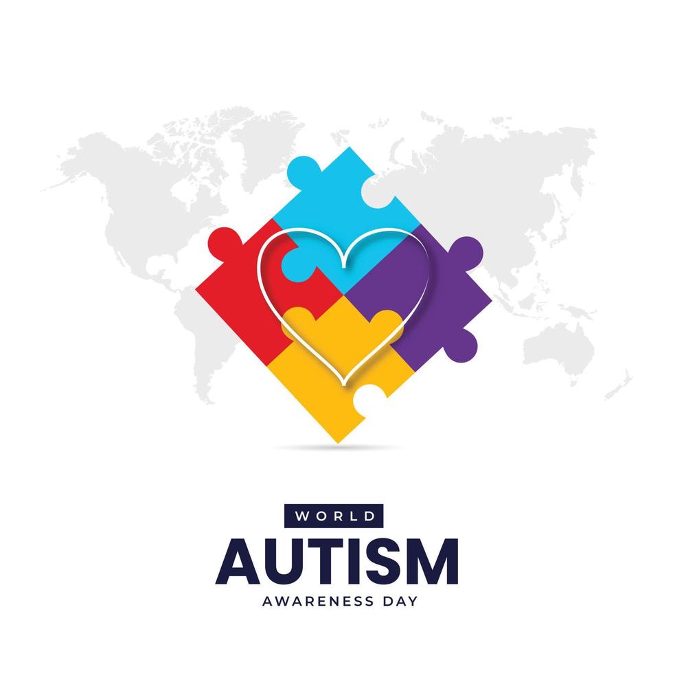 wereld autisme bewustzijn dag sociaal media post vector