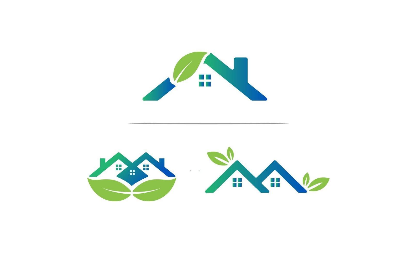 huis blad eco natuur vector logo sjabloon vector ontwerp illustratie