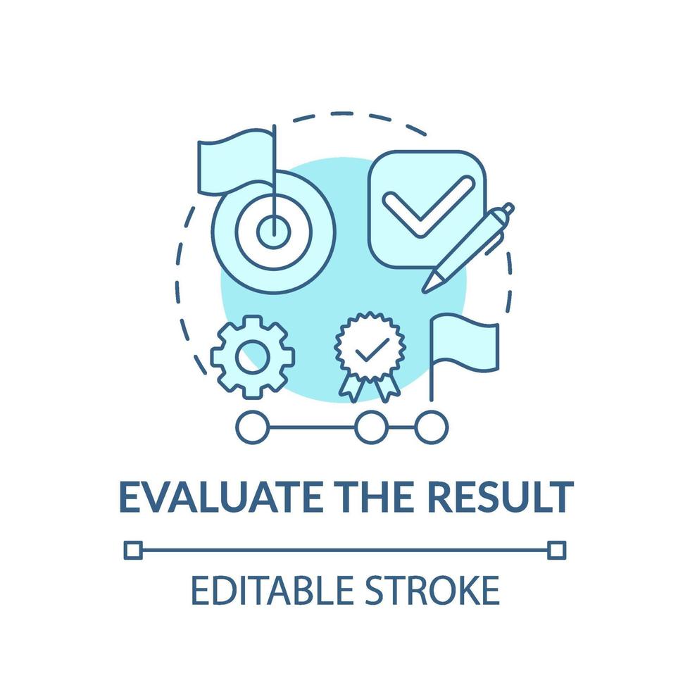 evalueer het resultaat blauwe conceptpictogram vector