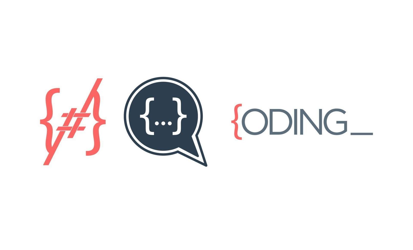 code codering logo ontwerp set vector sjabloon